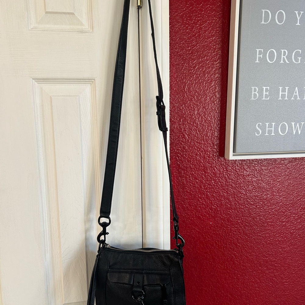 Black Leather Crossbody Bag